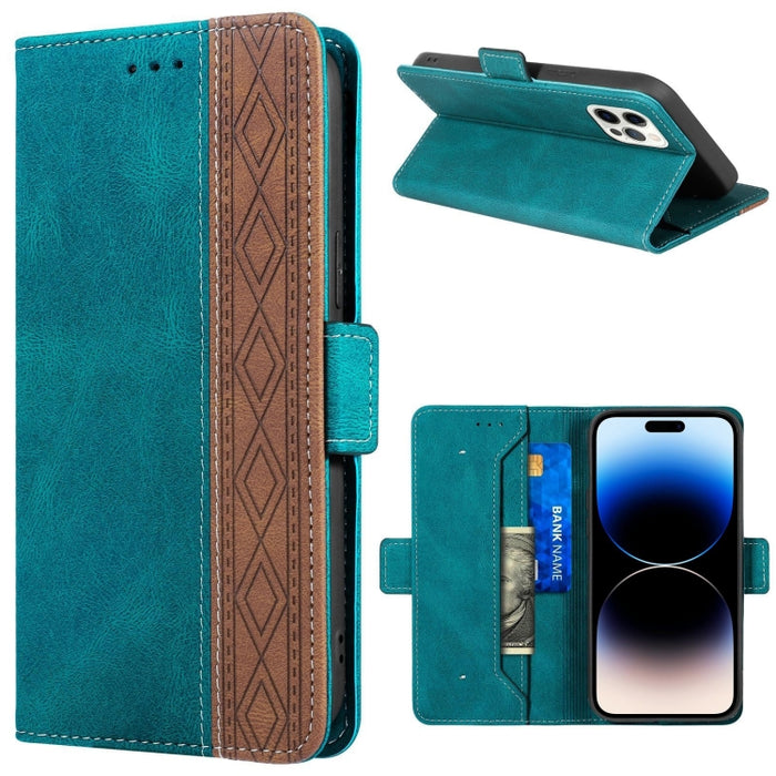 Estuche de cuero RFID magnético cosido