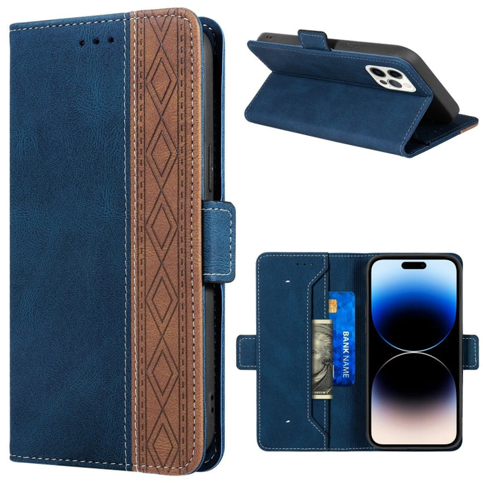 Estuche de cuero RFID magnético cosido
