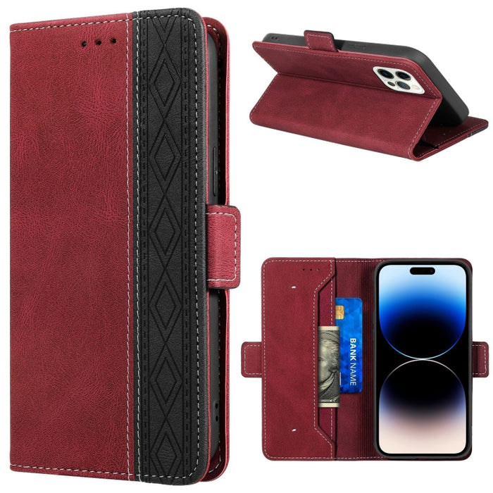 Estuche de cuero RFID magnético cosido