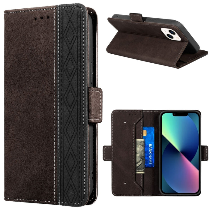 Estuche de cuero RFID magnético cosido