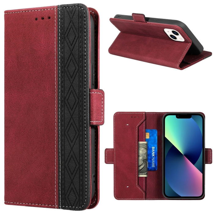 Estuche de cuero RFID magnético cosido