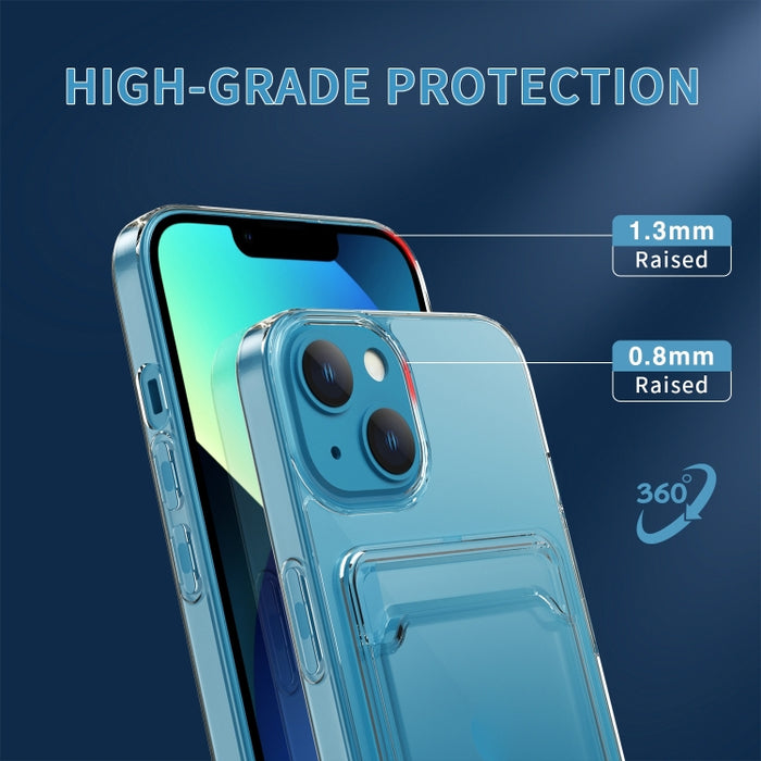 Ranura para tarjeta de cristal PC + TPU Phone Case