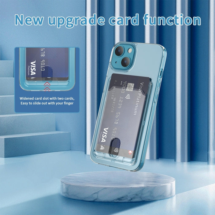 Ranura para tarjeta de cristal PC + TPU Phone Case