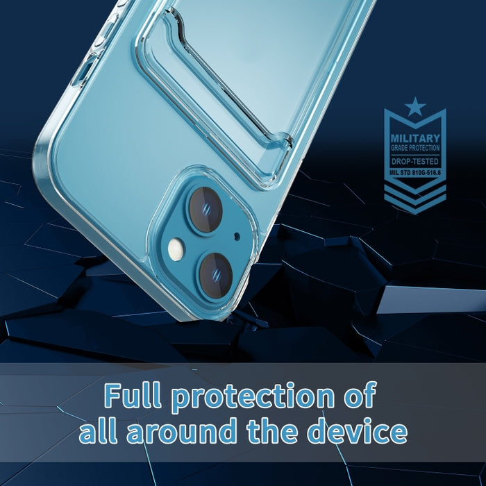 Ranura para tarjeta de cristal PC + TPU Phone Case