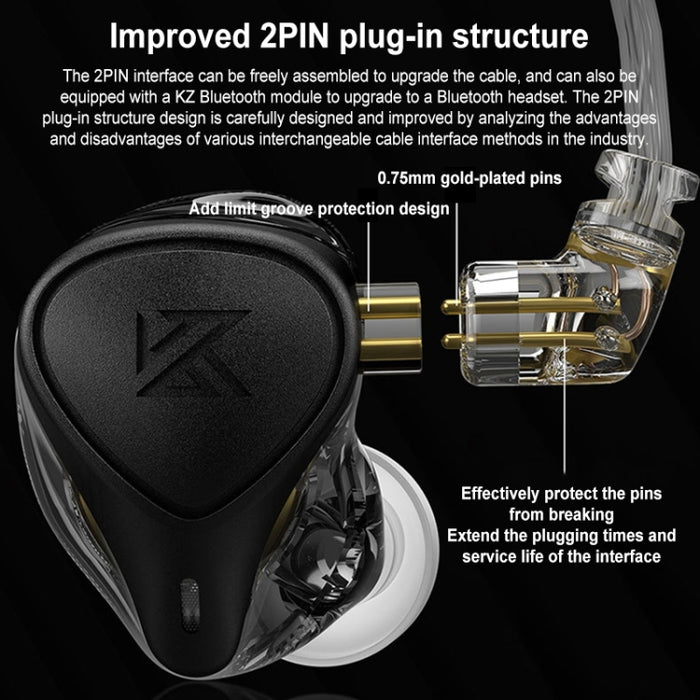 Auriculares internos híbridos de hierro con bobina electrostática KZ-ZEX PRO