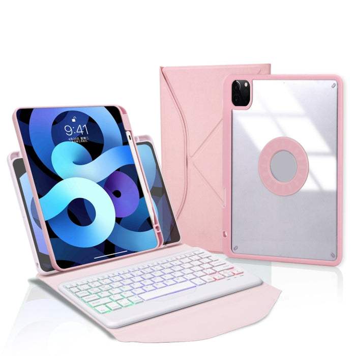 Funda para tableta de cuero con teclado Bluetooth con retroiluminación y ranura para bolígrafo Z11BS