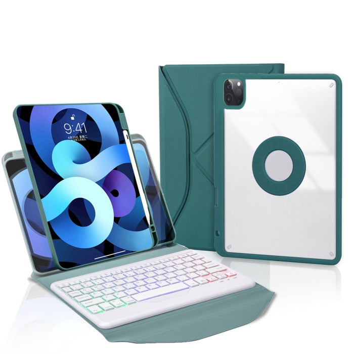 Funda para tableta de cuero con teclado Bluetooth con retroiluminación y ranura para bolígrafo Z11BS