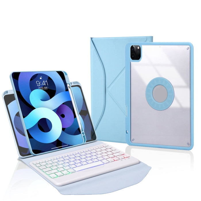 Funda para tableta de cuero con teclado Bluetooth con retroiluminación y ranura para bolígrafo Z11BS