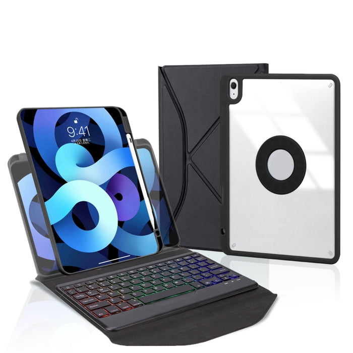 Funda para tableta de cuero con teclado Bluetooth con retroiluminación y ranura para bolígrafo Z11BS