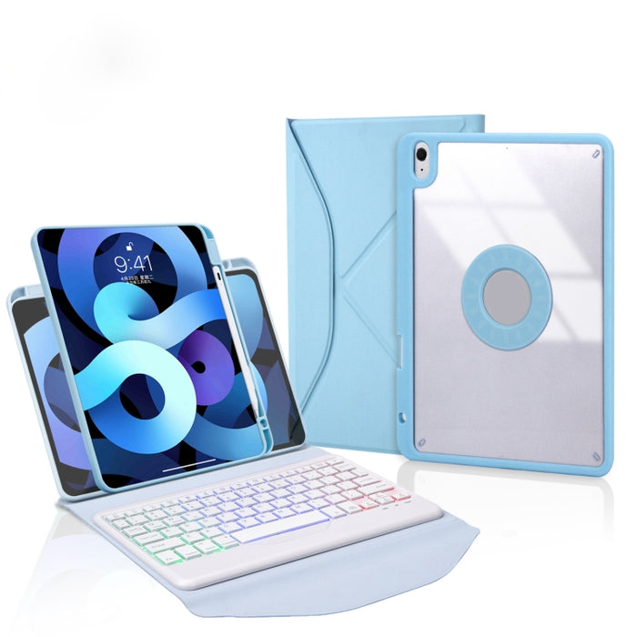 Funda para tableta de cuero con teclado Bluetooth con retroiluminación y ranura para bolígrafo Z11BS
