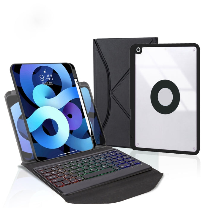 Funda para tableta de cuero con teclado Bluetooth con retroiluminación y ranura para bolígrafo Z11BS