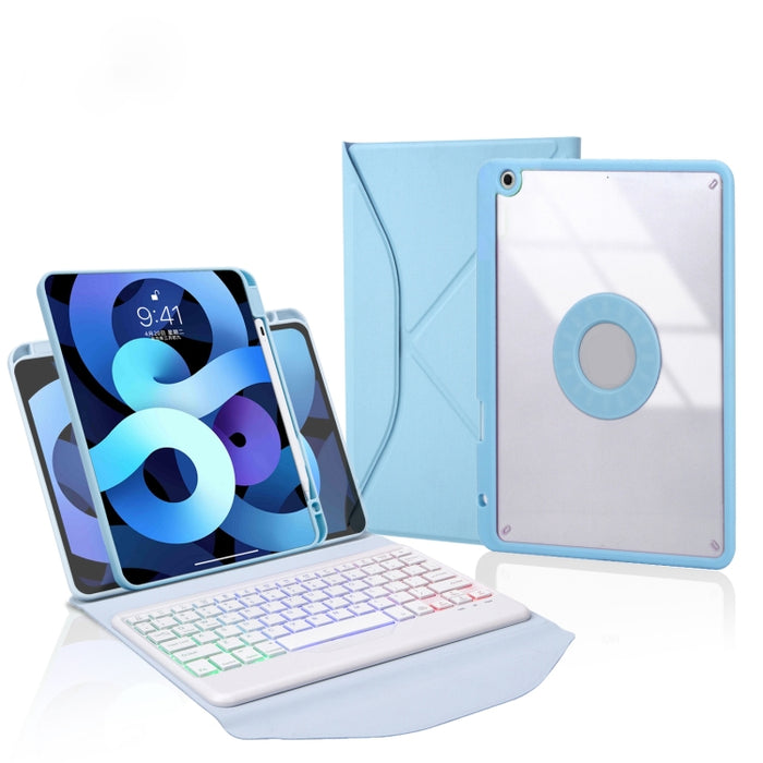 Funda para tableta de cuero con teclado Bluetooth con retroiluminación y ranura para bolígrafo Z11BS