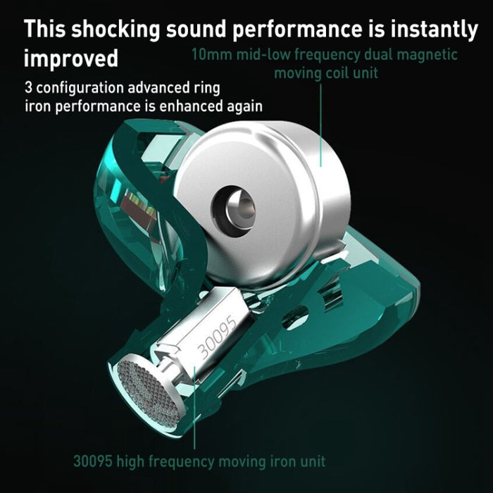 KZ-ZST X Ring Iron Hybrid Driver In-Ear Auricular con cancelación de ruido