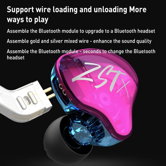 KZ-ZST X Ring Iron Hybrid Driver In-Ear Auricular con cancelación de ruido