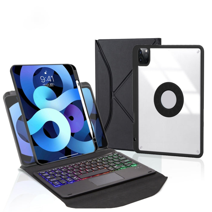 Z11B-AS Ranura para bolígrafo Panel táctil Retroiluminación Teclado Bluetooth Funda de cuero para tableta