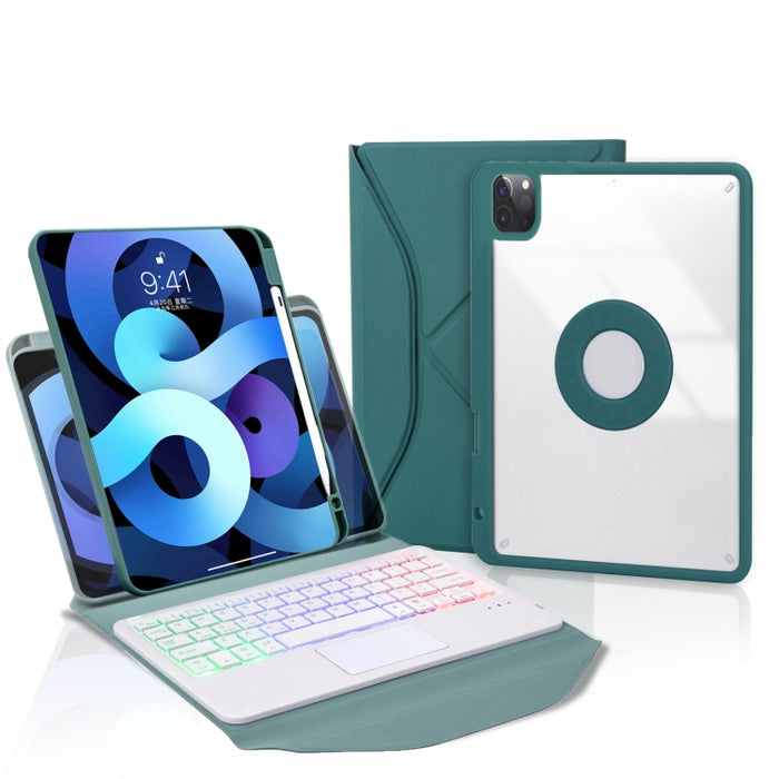 Z11B-AS Ranura para bolígrafo Panel táctil Retroiluminación Teclado Bluetooth Funda de cuero para tableta