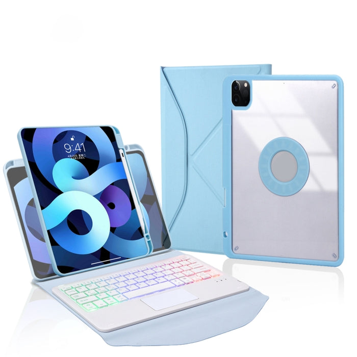 Z11B-AS Ranura para bolígrafo Panel táctil Retroiluminación Teclado Bluetooth Funda de cuero para tableta