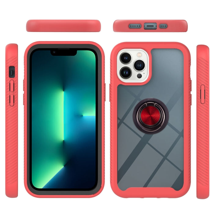 Estuche de PC + TPU de la serie Starry Sky Solid Color con soporte para anillo y función magnética