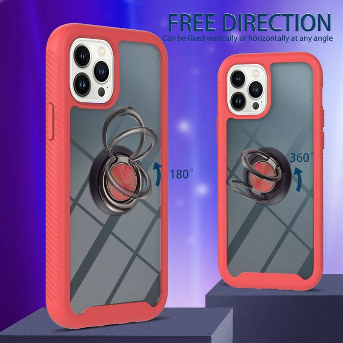 Estuche de PC + TPU de la serie Starry Sky Solid Color con soporte para anillo y función magnética
