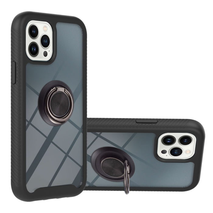 Estuche de PC + TPU de la serie Starry Sky Solid Color con soporte para anillo y función magnética