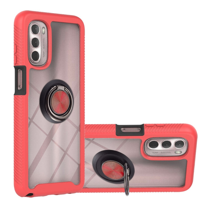 Estuche de PC + TPU de la serie Starry Sky Solid Color con soporte para anillo y función magnética