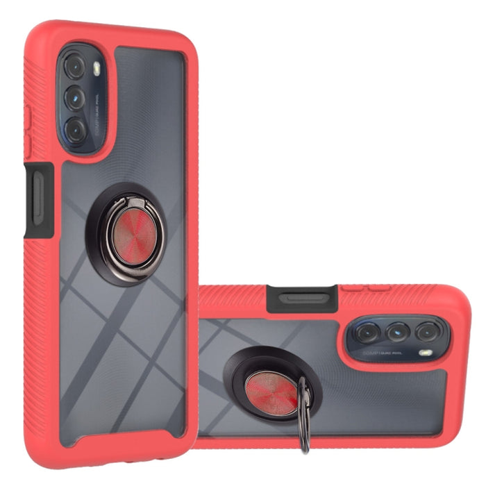 Estuche de PC + TPU de la serie Starry Sky Solid Color con soporte para anillo y función magnética