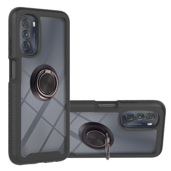 Estuche de PC + TPU de la serie Starry Sky Solid Color con soporte para anillo y función magnética
