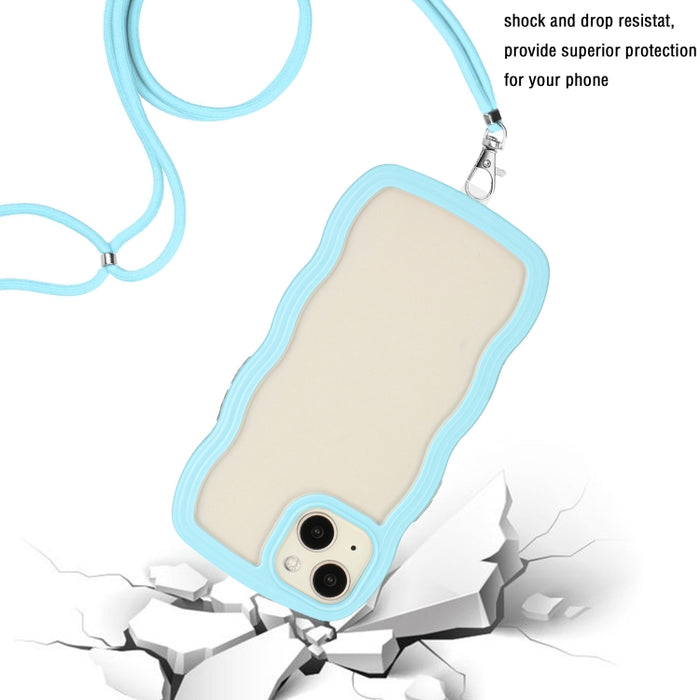 Lanyard Candy Color Wave TPU Clear PC Phone Case