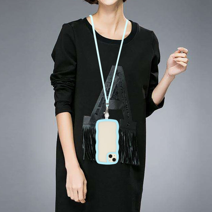 Lanyard Candy Color Wave TPU Clear PC Phone Case