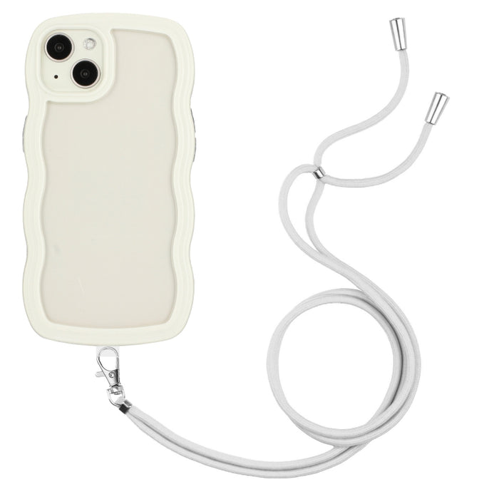 Lanyard Candy Color Wave TPU Clear PC Phone Case