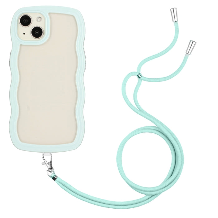 Lanyard Candy Color Wave TPU Clear PC Phone Case