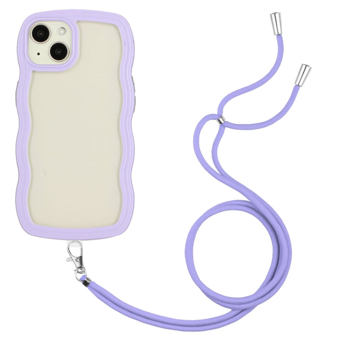Lanyard Candy Color Wave TPU Clear PC Phone Case
