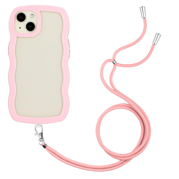 Lanyard Candy Color Wave TPU Clear PC Phone Case