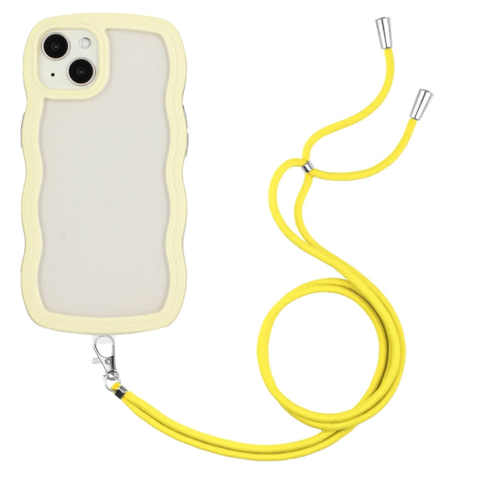 Lanyard Candy Color Wave TPU Clear PC Phone Case