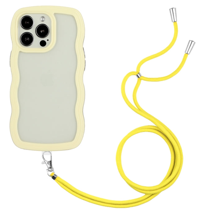 Lanyard Candy Color Wave TPU Clear PC Phone Case