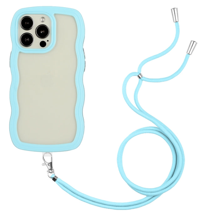 Lanyard Candy Color Wave TPU Clear PC Phone Case