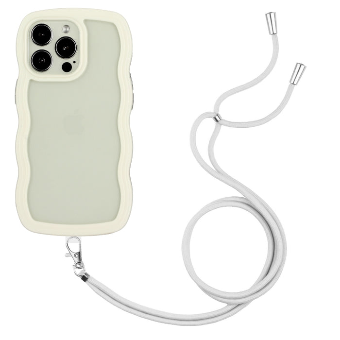 Lanyard Candy Color Wave TPU Clear PC Phone Case