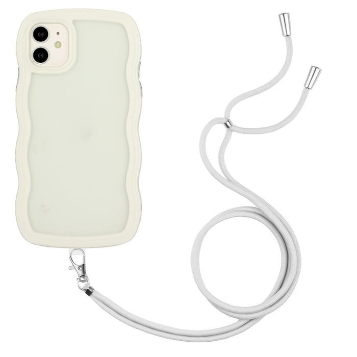 Lanyard Candy Color Wave TPU Clear PC Phone Case