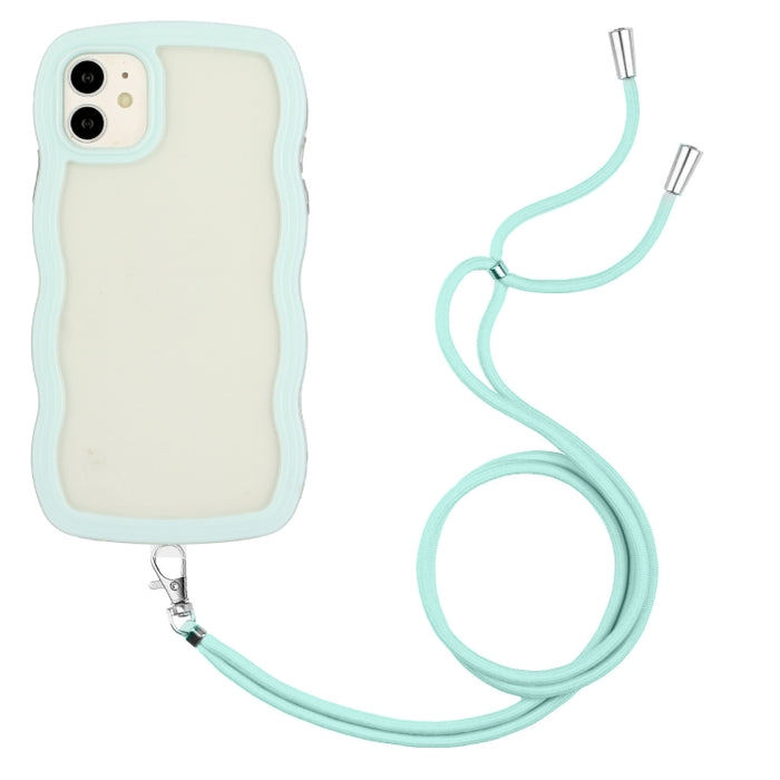 Lanyard Candy Color Wave TPU Clear PC Phone Case
