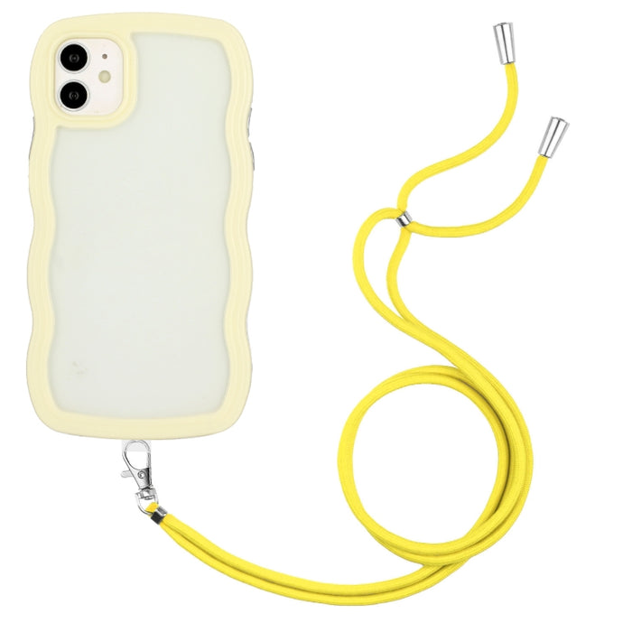 Lanyard Candy Color Wave TPU Clear PC Phone Case