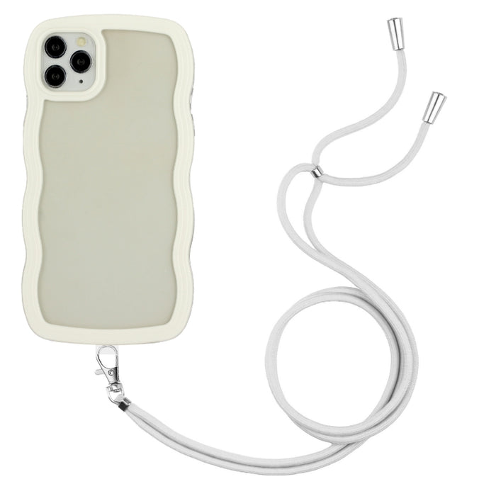 Lanyard Candy Color Wave TPU Clear PC Phone Case