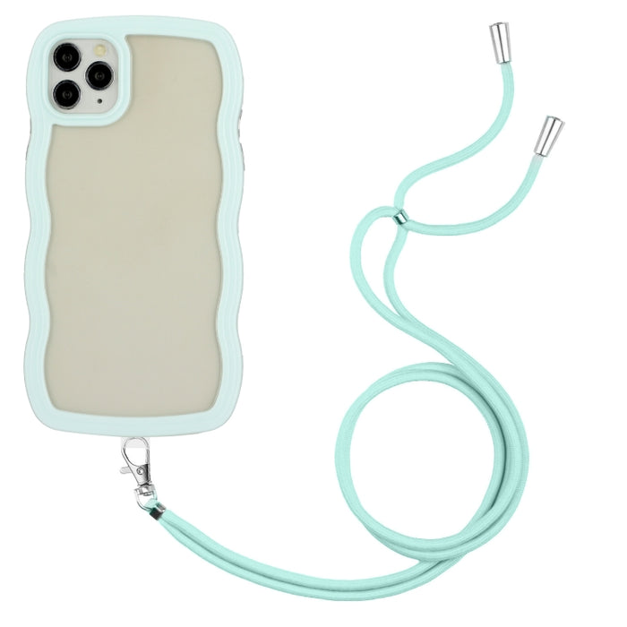 Lanyard Candy Color Wave TPU Clear PC Phone Case