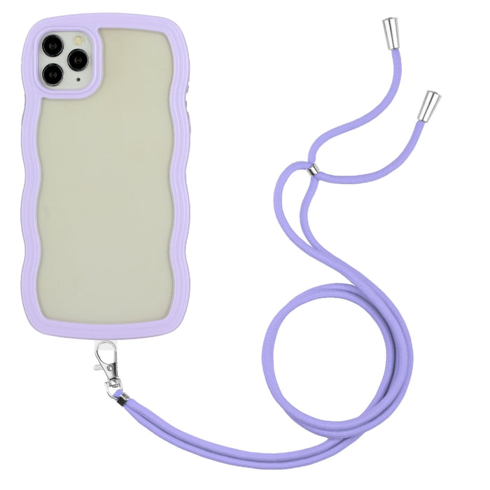 Lanyard Candy Color Wave TPU Clear PC Phone Case