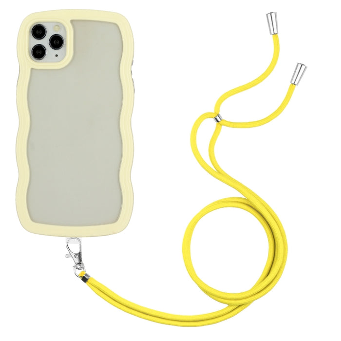 Lanyard Candy Color Wave TPU Clear PC Phone Case