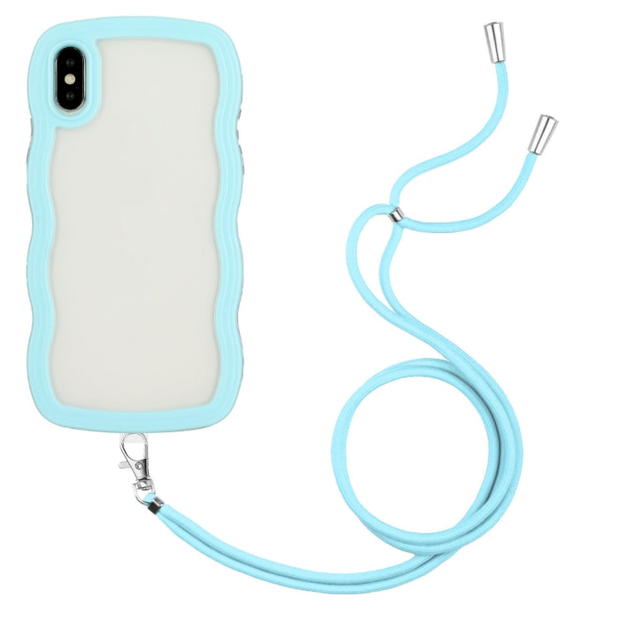 Lanyard Candy Color Wave TPU Clear PC Phone Case