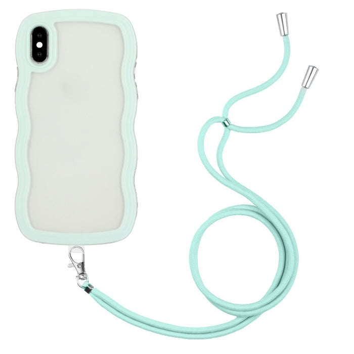 Lanyard Candy Color Wave TPU Clear PC Phone Case