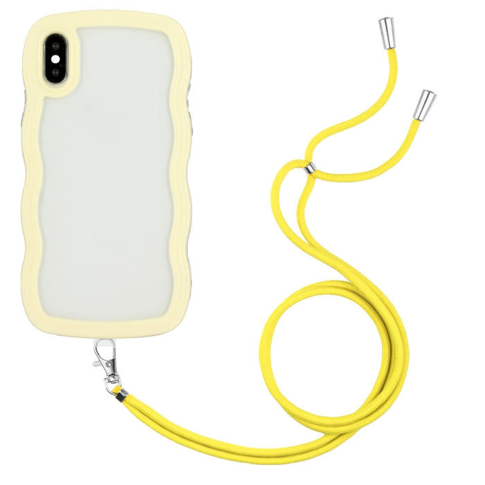 Lanyard Candy Color Wave TPU Clear PC Phone Case
