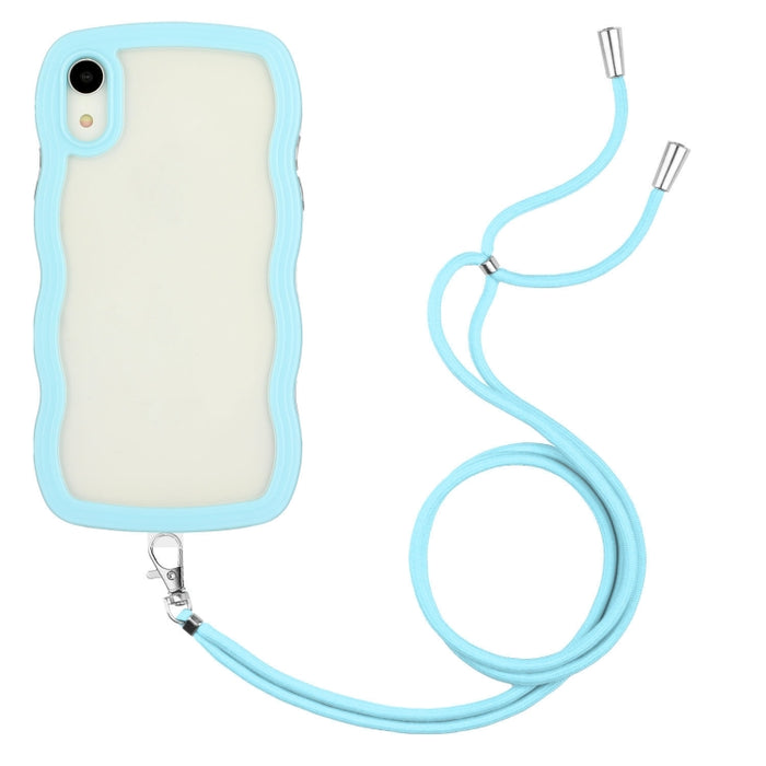 Lanyard Candy Color Wave TPU Clear PC Phone Case