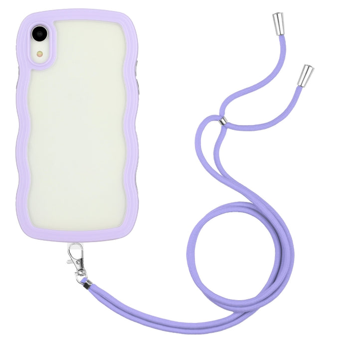 Lanyard Candy Color Wave TPU Clear PC Phone Case