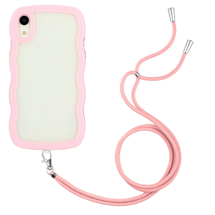 Lanyard Candy Color Wave TPU Clear PC Phone Case